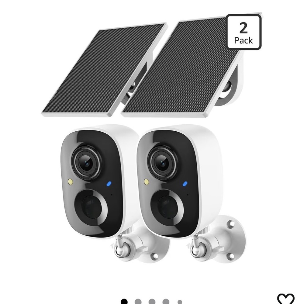 Outdoor Wi-Fi Security Camera 2-Pack with Solar Panels - White